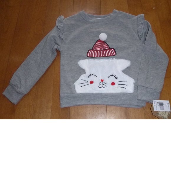 Toddler Forever Me Christmas CAT Kitten Sweatshirt & Leggings Size 2T 3T NWT - Picture 2 of 3